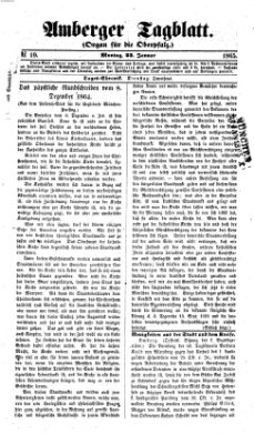 Amberger Tagblatt Montag 23. Januar 1865