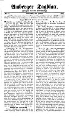 Amberger Tagblatt Donnerstag 26. Januar 1865