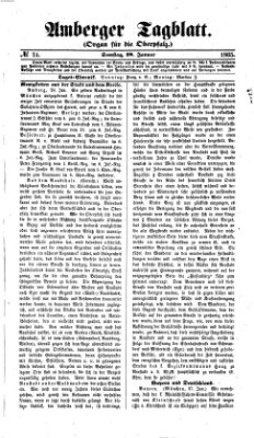 Amberger Tagblatt Samstag 28. Januar 1865