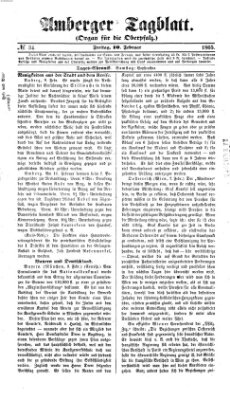 Amberger Tagblatt Freitag 10. Februar 1865