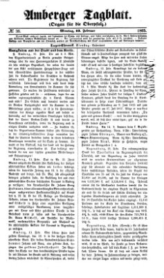 Amberger Tagblatt Montag 13. Februar 1865