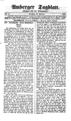 Amberger Tagblatt Samstag 25. Februar 1865