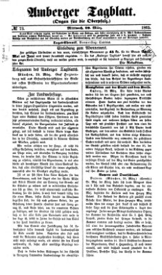 Amberger Tagblatt Mittwoch 29. März 1865