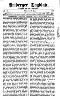 Amberger Tagblatt Mittwoch 14. Juni 1865