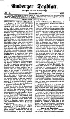 Amberger Tagblatt Freitag 16. Juni 1865