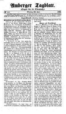 Amberger Tagblatt Montag 26. Juni 1865