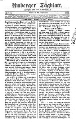 Amberger Tagblatt Mittwoch 13. September 1865