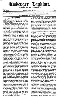 Amberger Tagblatt Dienstag 19. September 1865