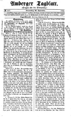 Amberger Tagblatt Donnerstag 21. September 1865