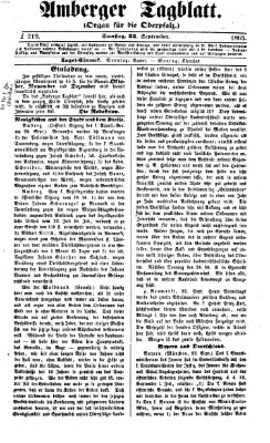 Amberger Tagblatt Samstag 23. September 1865