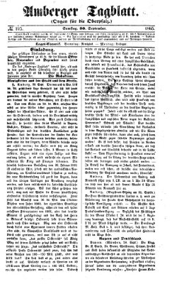 Amberger Tagblatt Samstag 30. September 1865