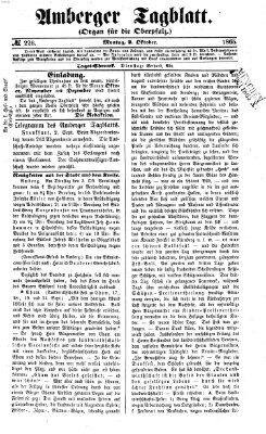 Amberger Tagblatt Montag 2. Oktober 1865