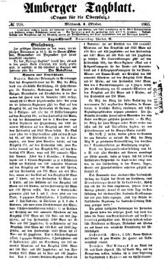 Amberger Tagblatt Mittwoch 4. Oktober 1865