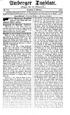 Amberger Tagblatt Samstag 7. Oktober 1865