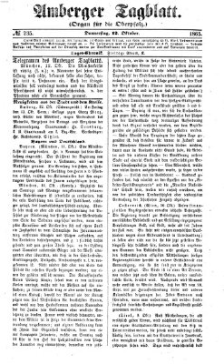 Amberger Tagblatt Donnerstag 12. Oktober 1865