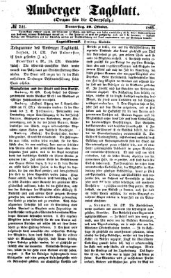 Amberger Tagblatt Donnerstag 19. Oktober 1865
