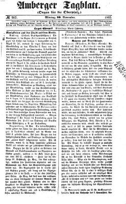 Amberger Tagblatt Montag 20. November 1865