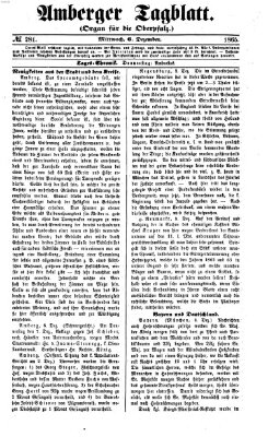 Amberger Tagblatt Mittwoch 6. Dezember 1865