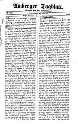 Amberger Tagblatt Donnerstag 30. August 1866