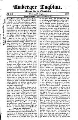 Amberger Tagblatt Montag 17. September 1866