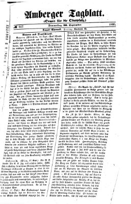 Amberger Tagblatt Donnerstag 20. September 1866
