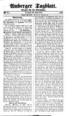 Amberger Tagblatt Dienstag 25. September 1866
