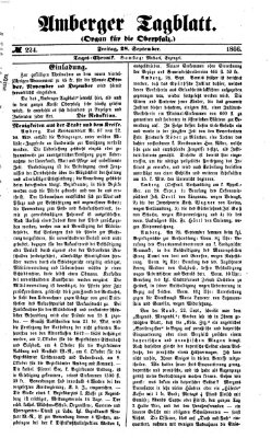 Amberger Tagblatt Freitag 28. September 1866