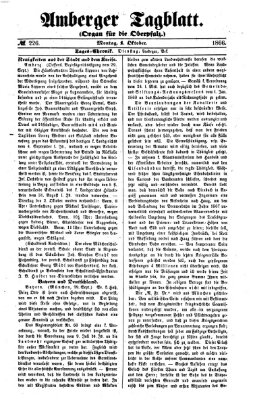 Amberger Tagblatt Montag 1. Oktober 1866