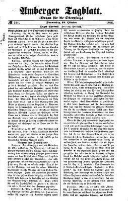 Amberger Tagblatt Donnerstag 18. Oktober 1866