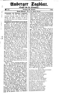 Amberger Tagblatt Dienstag 23. Oktober 1866