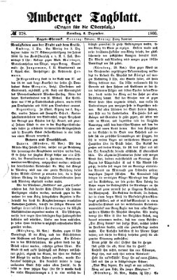 Amberger Tagblatt Samstag 1. Dezember 1866