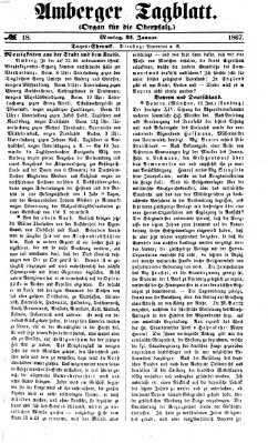 Amberger Tagblatt Montag 21. Januar 1867