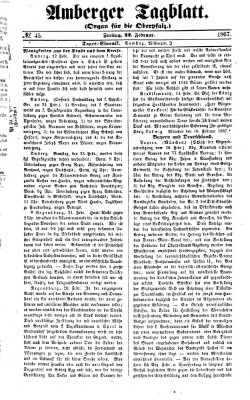 Amberger Tagblatt Freitag 22. Februar 1867