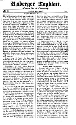 Amberger Tagblatt Freitag 19. April 1867