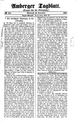 Amberger Tagblatt Mittwoch 11. September 1867