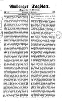 Amberger Tagblatt Mittwoch 18. September 1867