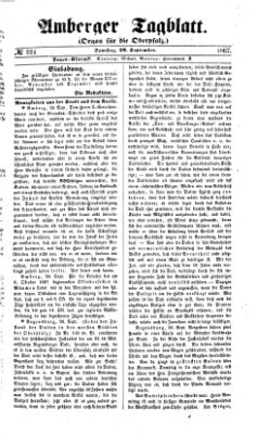 Amberger Tagblatt Samstag 28. September 1867