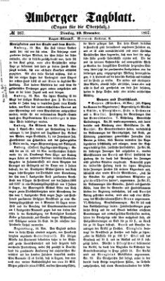 Amberger Tagblatt Dienstag 19. November 1867