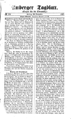 Amberger Tagblatt Freitag 22. November 1867