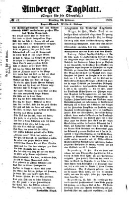 Amberger Tagblatt Dienstag 25. Februar 1868