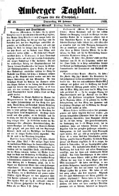 Amberger Tagblatt Donnerstag 27. Februar 1868