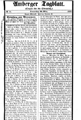 Amberger Tagblatt Donnerstag 26. März 1868