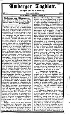 Amberger Tagblatt Freitag 27. März 1868