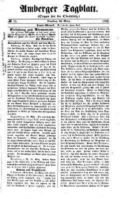 Amberger Tagblatt Dienstag 31. März 1868