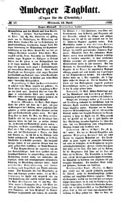 Amberger Tagblatt Mittwoch 15. April 1868