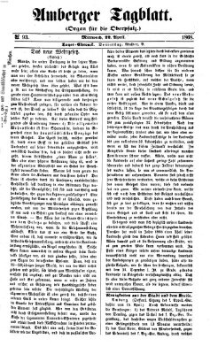 Amberger Tagblatt Mittwoch 22. April 1868