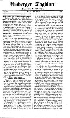 Amberger Tagblatt Montag 27. April 1868