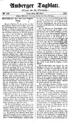 Amberger Tagblatt Donnerstag 30. April 1868