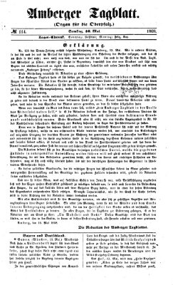 Amberger Tagblatt Samstag 16. Mai 1868