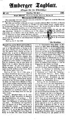 Amberger Tagblatt Samstag 20. Juni 1868